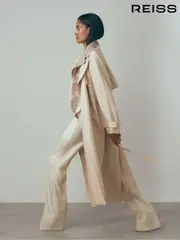 Reiss Blush Teya Belted Trench Coat (547582) | $1,380
