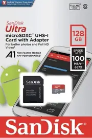 128GB SanDisk Ultra Micro SD Card With Adapter