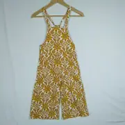 Ghanda Girls Size 3-4 Jumpsuit NWT Woodstock Lindy Floral Orange Retro Overalls