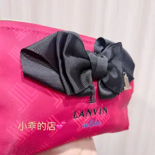 現貨實拍💕正品LANVIN浪凡 日本限定桃紅色蝴蝶結珍珠拉鏈大容量化妝包/收納包