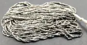Tiny Micro Antique Metallic Silver Over Black Glass Beads Czech Seed 24bpi 9 Gr