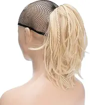 IMISSU Handmade Braid Claw Ponytail Hairpiece Clip in Hair Extensions Pony Tail Hair Pieces (Blonde)