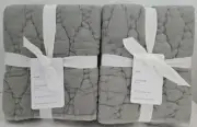 Pottery Barn King Cocoon Voile Quilted 2-Shams 36" x 20" Eucalyptus