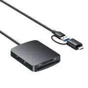 Memory Card Reader, 4In1 USB3.0 USB-C to SD TF MS CF Card Reader Adapter
