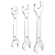 3pcs Double Open End Thin Wrench 10×12 / 14×15 / 16×17mm Metric U-Shaped Spanner