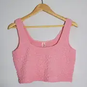 Anthropologie The Hannah seamless light pink stretchy cropped tank top NWT XL