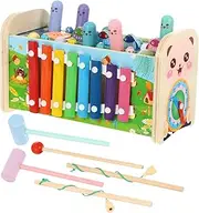 ORFOFE 1Set Musical Pounding Early Learning Hammer Game for Preschoolers Educational for Hand Eye Coordination and Motor Skills Development Present for Boys