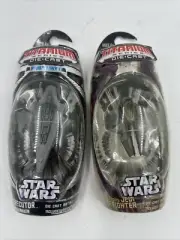 NEW STAR WARS TITANIUM DIE-CAST EXECUTOR & MACE WINDU’S JEDI STARFIGHTER - 2006