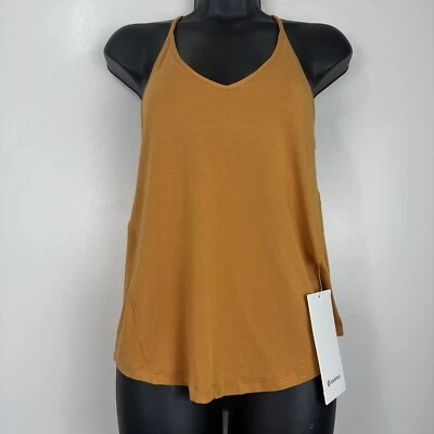 NWT Lululemon Modal-Silk Yoga Tank Top Autumn Orange AUTO Size 4