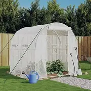 Greenhouse Garden Shed Cover, Walk-in Tunnel Green House with Ventilation Windows, Grow Tent for Gardening Plants Flowers, Steel Frame White 4 m² 2x2x2 m