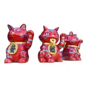 Three Sided Maneki Cat Wrinkle Tiger Tyrant Good Luck Prayer Figure Soft Vinyl A