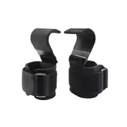 ANYFIT Hook Grips Black with Wrist Wraps Weightlifting Straps for Pull Ups Powerlifting Gym Training and Hand Protection