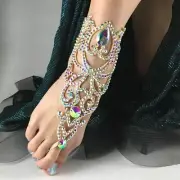 Women Ankle Bracelet Anklet Boho Foot Jewelry Chain Beach Body Chain Rhinestone