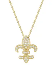 14K Diamond .13 ct. Fleur de Lis Necklace