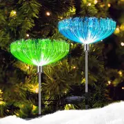 Solar Garden Lights - 7 Color Changing Solar Lights Outdoor Decorative - for Yard Patio Pathway Decorations(2 pcs)