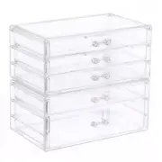 5 Layers Stackable Storage Drawers Clear Acrylic Makeup Organizers Bins
