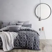 100% Cotton Manhattan Reversible Printed Quilt Cover Set Super King Size Super King Doonas
