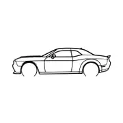 Ignite Laser Dodge 2023 Challenger SRT Demon Silhouette Metal Wall Art Rustic Metal 47inch/120cm