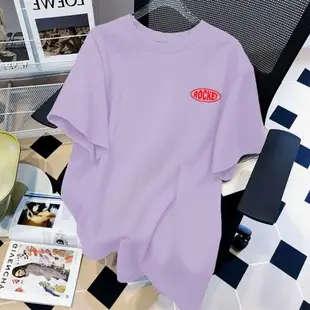 mm紫色純棉ins韓版顯瘦短袖t恤