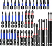 46-Piece Magnetic Impact Nut Driver Set, Magnetic Nut Driver Set for Impact, Impact Driver Bit Set, Anti-Slip High-Magnetic Screwdriver Drill Bit, With Socket Adapters (2pcs)