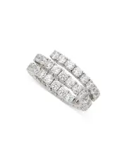 Nadri Cubic Zirconia Flex Wrap Ring in Rhodium Plated