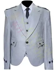 Scottish Grey Tweed Wool Argyll Kilt Jacket For Men Scottish Jacket For Sale