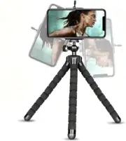 Portable Flexible Mini Tripod Stand w/ 360° Ball Head – Phone Mount, 6.7” Tall