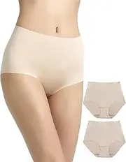 [Vanever] Women's No VPL Briefs, 2 Pack, Full Briefs, No Panty Line Brief Panties, Invisible High Waist Underpants