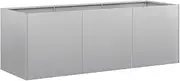 vidaxl Galvanized Steel Planter Box - 120x40x40 cm - Garden Raised Plant Bed/Stylish Plant Pot for Patio, Balcony - Durable and Decorative Plant Stand with Open Bottom for Drainage