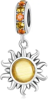 [MEETCCY] Crown Sterling Silver Charms for Bracelets Heart Charms Spacers Charm Bracelets for Women Family Daughter Mom Wife Sister for Pandora Bracelets