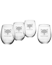 susquehanna Set of Four 21oz For Fox Sake Stemless Glasses