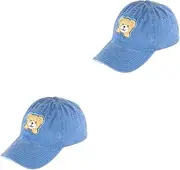 [Healeved] Baseball Cap Running Cap Trucker Cap Summer Sun Hat Men Sun Hat Adjustable Peaked Cap Hat Cartoon Baseball Hat Ball Cap Bucket Hat Girl Hats Has Washed Cotton Blue