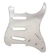 Mirror Guitar Pickguard 11 Holes ST SSS Guitar Scratch Plate with 11Pcs Pickguard Screws for ST Gui Silver