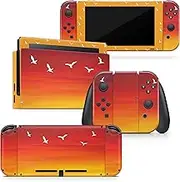 Tacky Design Sunset Skin for Nintendo Switch Skin - Premium Vinyl 3M Orange Nintendo Switch Stickers Set - Switch Skin for Console, Dock, Joy Con - Decal Full Wrap