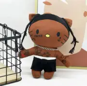 Travis Scott Hello Kitty Plush Doll Kid Cosplay Rapper Scott Collection Toy 24CM