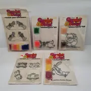 Lot Of 5 Vintage Makit Bakit Stained Glass Suncatcher Form Baking Crystals