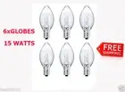 15 Watt Salt Lamp Light Bulbs Short Tubular -6 Pieces