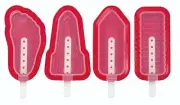 New AVANTI Stackable Ice Block Moulds 4 Piece Set Red BPA Free Popsicle Maker