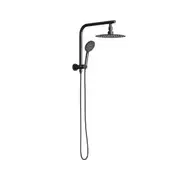 Welba 10" Rain Shower Head Set Round 3-Mode Handheld Shower Gooseneck Black