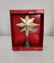 St Nicholas Square Gold Tone Star Christmas Tree Topper Home accent 12" High New