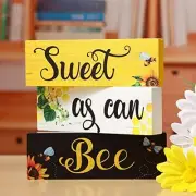 Sign Sunflower Tiered Tray Decor Tabletop Centerpiece for Summer Home Sweet as