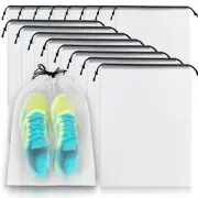 10 Pack Clear Shoe Bags Waterproof Dust Bags with Drawstring, 15.7x11.8 Inch