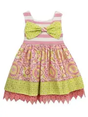 Counting Daisies by Rare Editions Pink Green Mixed Print Dress Little Girls 6