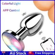 LED Light Metal Anal Vibrator APP Control Butt Plug Prostate Massager Sex Toys