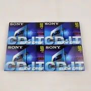 4 SONY CD-IT 90 Min High Bias Type II Slide Case Audio Cassette Tapes Record