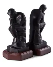 Bey-Berk Cast Metal Thinker Bookends