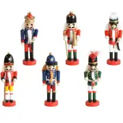 6 Pcs Christmas Nutcracker Ornaments Baubles Soldier Door Decorations