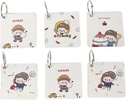 MAGICLULU Portable Vocabulary Cards Cartoon Notepads Memo Cards Ring Notepads for Boys and Girls Educational Toys