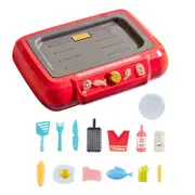 DIY Fry Gourmets Cooking Box Toy for Kid Battery Powered Funny Puzzle Toy Gift for Children's Day Red