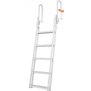 5 Step Dock Ladder 350lb Capacity Aluminum Swim Ladder with 4 Inch Wide Nonslip